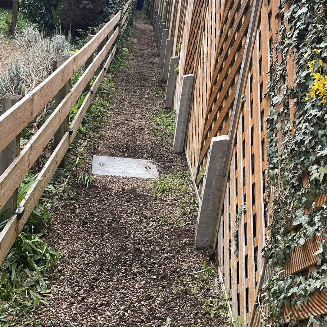 Fence line after repair work