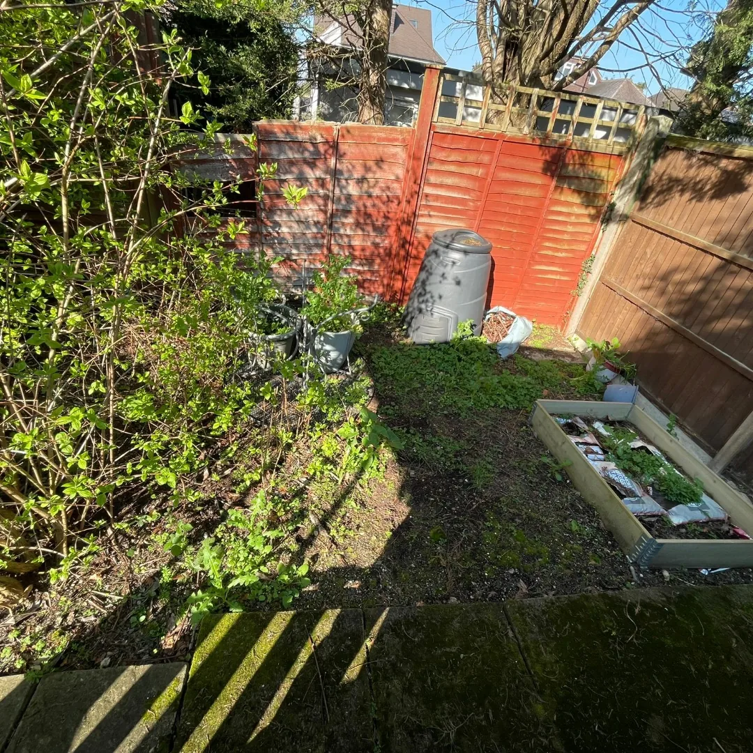 Garden area before makeover work