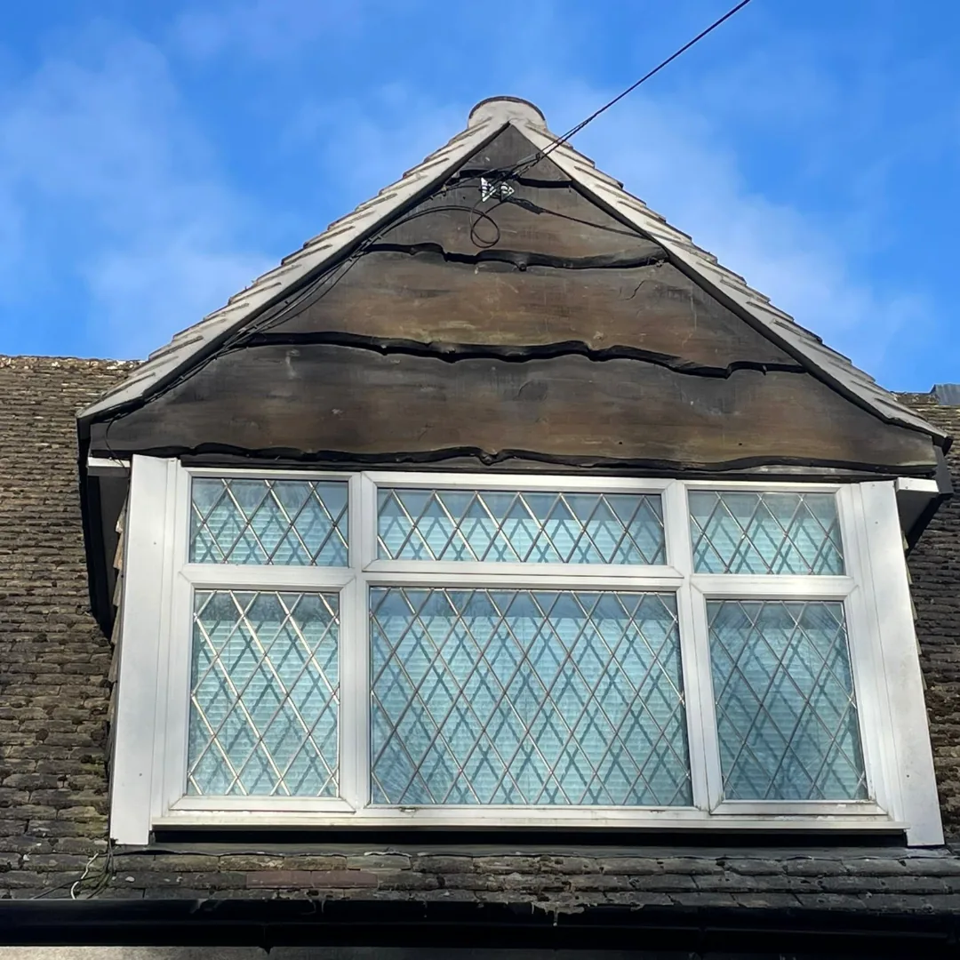 Roofline after repair work