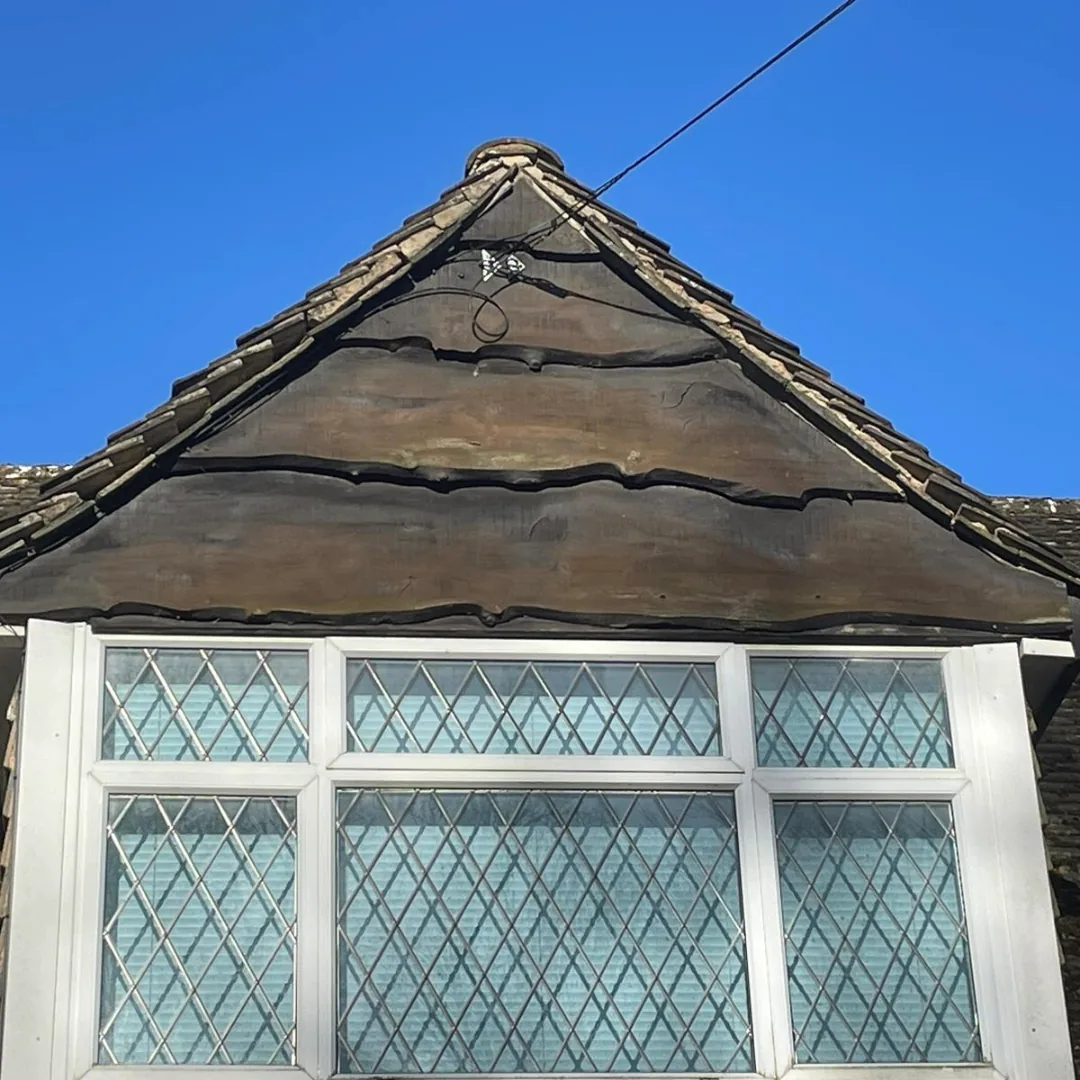 Roofline before repair work