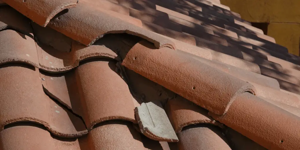broken roof tiles